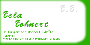 bela bohnert business card